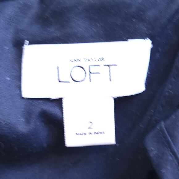 Loft One Button Blazer Linen Blend Black Size 2 Career Casual Work Jacket - Picture 4 of 6